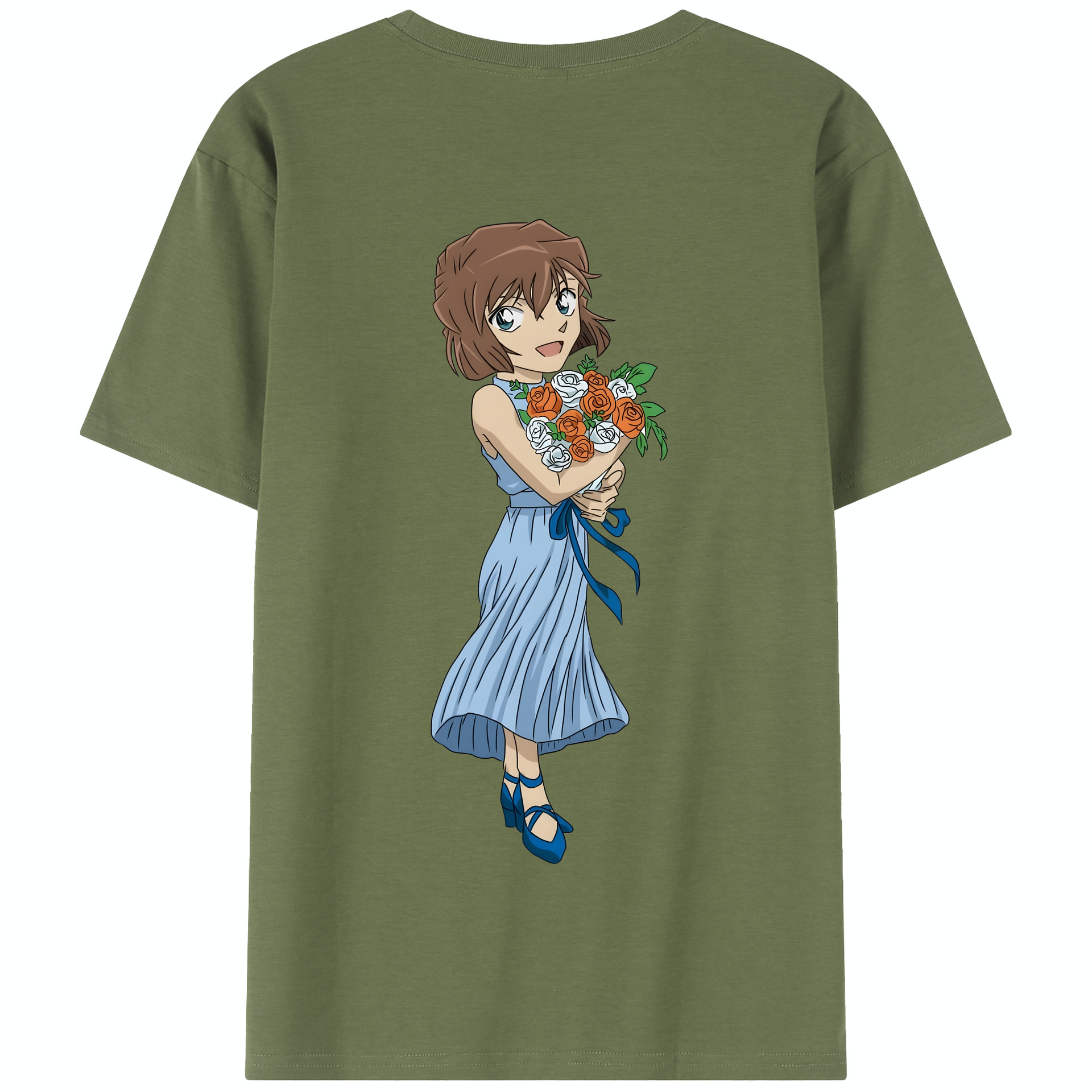 （画像用） 名探偵コナン 灰原 哀 はいばら あい Detective Conan Anita Hailey、Vi Graythorn Haibara Ai 綿100％半袖Tシャツ（背面プリント）